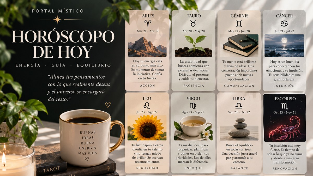 Tarjetas del horóscopo diario para los 12 signos del zodiaco