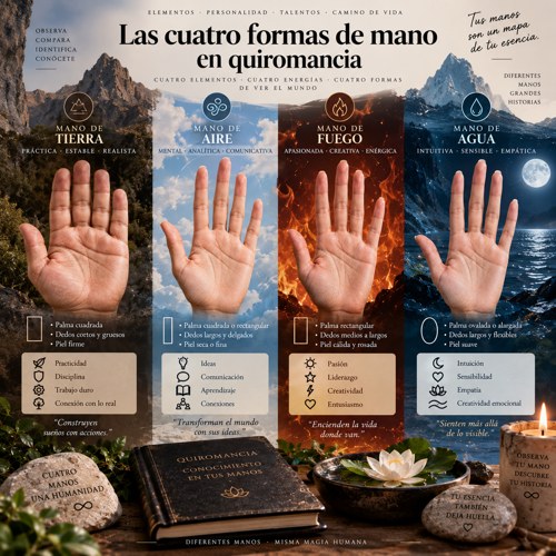 Las cuatro formas de mano en quiromancia