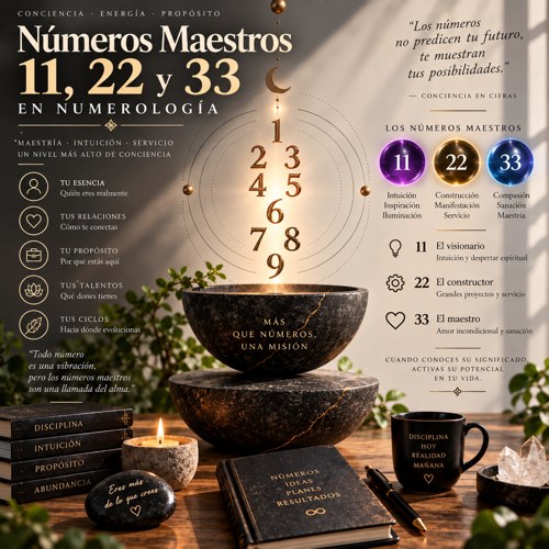 Números maestros 11, 22 y 33 en numerología
