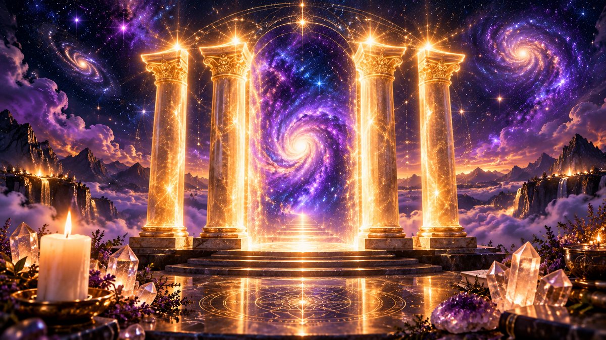 Portal de luz con los números 11:11 bajo un cielo estrellado