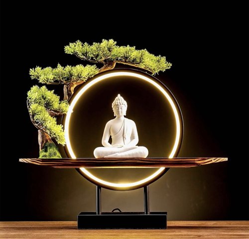 Lámpara de Buda con Luz LED — Decoración Zen para tu espacio