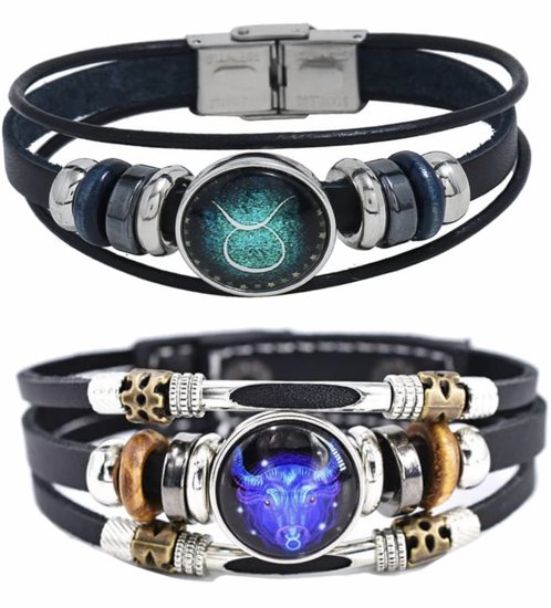 Pulsera de Cuero con Símbolo Zodiacal