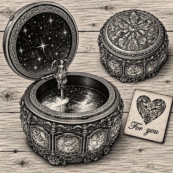 Caja Musical Decorativa con Signos del Zodiaco